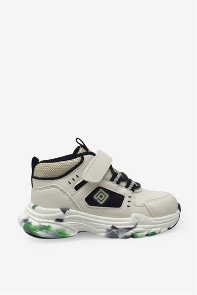 Pepino Unisex Çocuk Cırtlı Spor Ayakkabı Krem Siyah P-2063