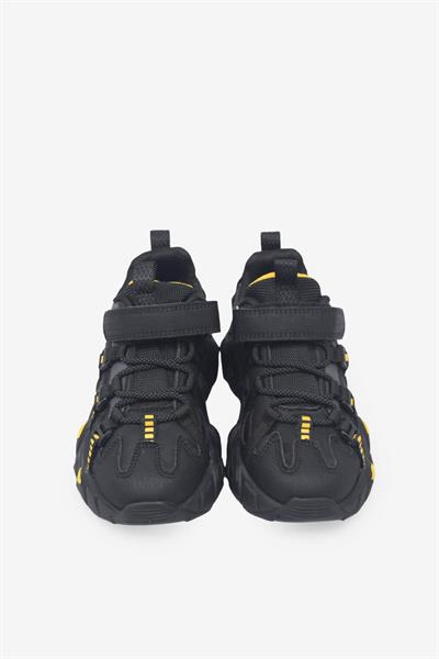 Pepino Unisex Çocuk Cırtlı Spor Ayakkabı Siyah Sarı P-2000