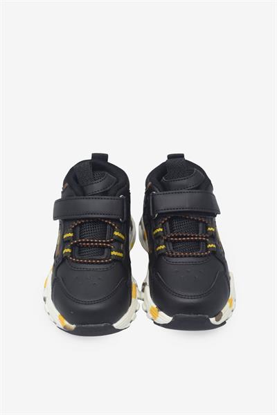 Pepino Unisex Çocuk Cırtlı Spor Ayakkabı Siyah Kahve P-2063