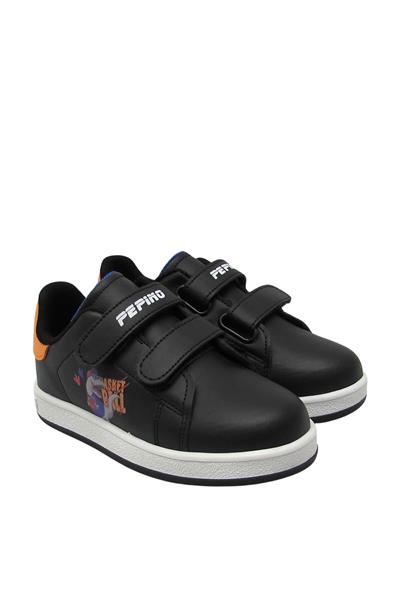 Pepino Unisex Çocuk Cırtlı Spor Ayakkabı Siyah Turuncu P-206
