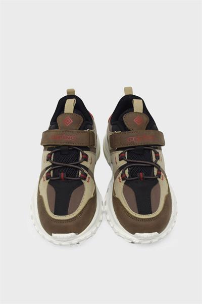 Pepino Unisex Çocuk Cırtlı Spor Ayakkabı Vizon Kahve P-1734