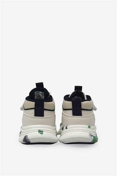 Pepino Unisex Çocuk Cırtlı Spor Ayakkabı Krem Siyah P-2063