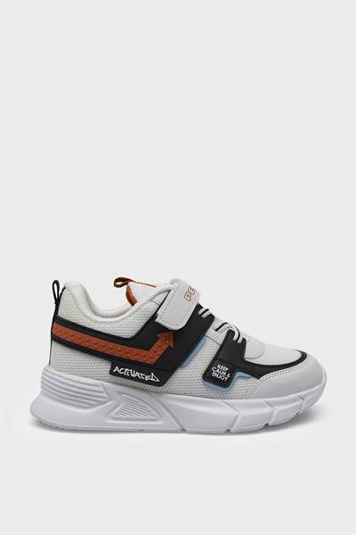 Pepino Unisex Çocuk Cırtlı Spor Ayakkabı Beyaz Turuncu P-1432
