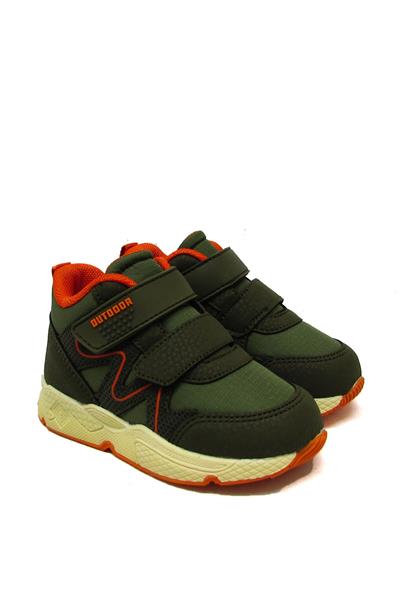 Pepino Unisex Çocuk Cırtlı Spor Bot Haki Turuncu P-1576