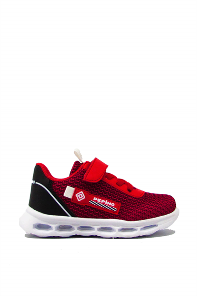 Pepino Unisex Çocuk Fileli Yazlık Spor Ayakkabı Kırmızı Siyah P-1213