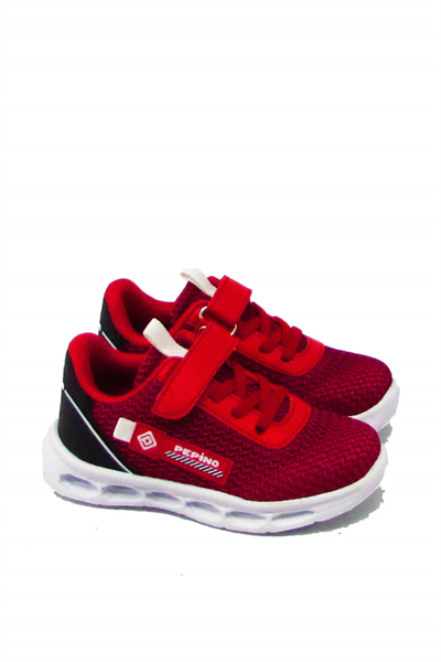 Pepino Unisex Çocuk Fileli Yazlık Spor Ayakkabı Kırmızı Siyah P-1213
