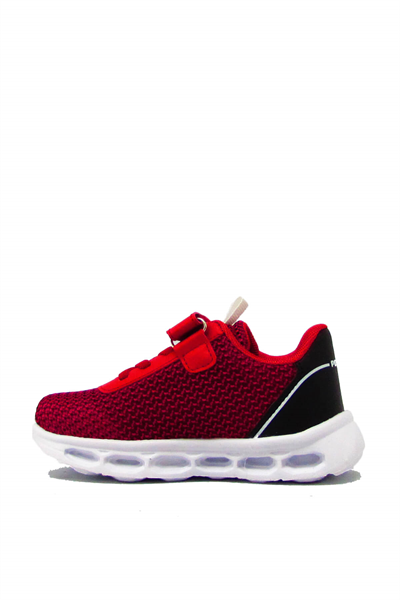 Pepino Unisex Çocuk Fileli Yazlık Spor Ayakkabı Kırmızı Siyah P-1213