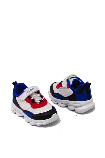 Pepino Unisex Çocuk Işıklı Spor Ayakkabı Beyaz Siyah P-1253