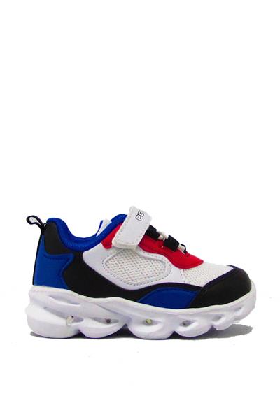 Pepino Unisex Çocuk Işıklı Spor Ayakkabı Beyaz Siyah P-1253