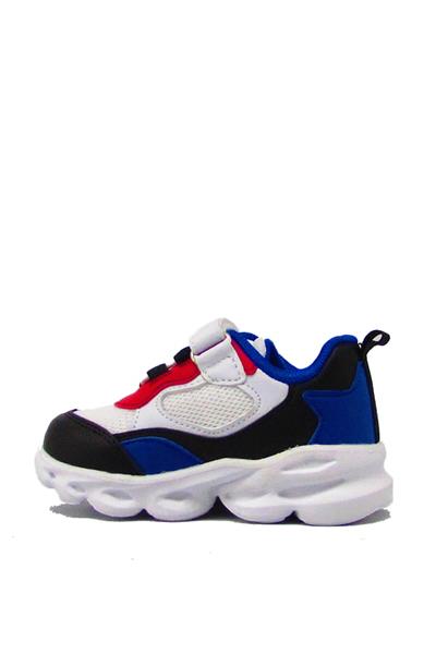 Pepino Unisex Çocuk Işıklı Spor Ayakkabı Beyaz Siyah P-1253