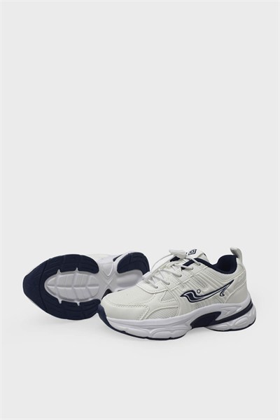 Pepino Unisex Çocuk Spor Ayakkabı Beyaz Lacivert P-2348