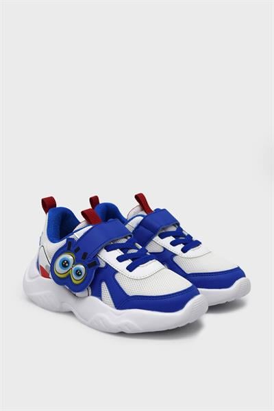 Pepino Unisex Çocuk Yazlık Cırtlı Spor Ayakkabı Beyaz Saks Mavisi P-1634