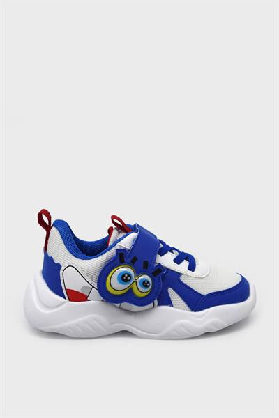 Pepino Unisex Çocuk Yazlık Cırtlı Spor Ayakkabı Beyaz Saks Mavisi P-1634