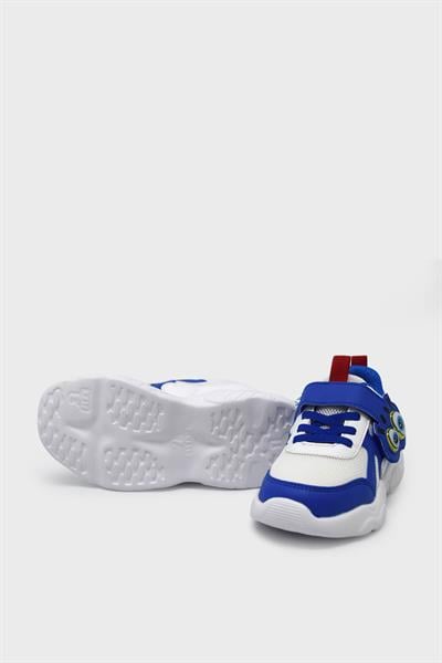 Pepino Unisex Çocuk Yazlık Cırtlı Spor Ayakkabı Beyaz Saks Mavisi P-1634