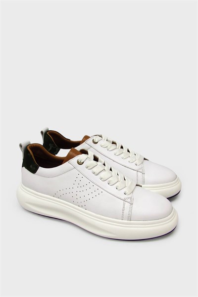 Pepita Erkek Deri Sneakers Beyaz SRLR-6589