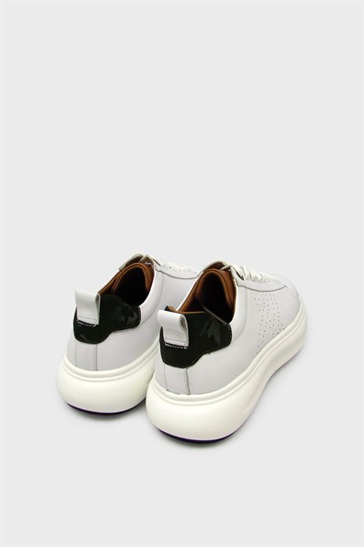 Pepita Erkek Deri Sneakers Beyaz SRLR-6589