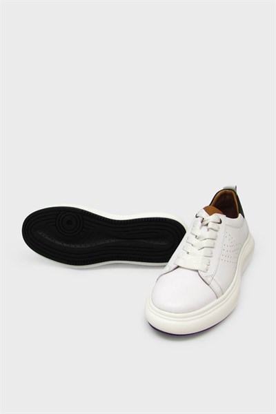 Pepita Erkek Deri Sneakers Beyaz SRLR-6589