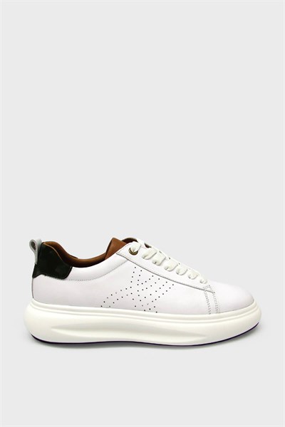 Pepita Erkek Deri Sneakers Beyaz SRLR-6589