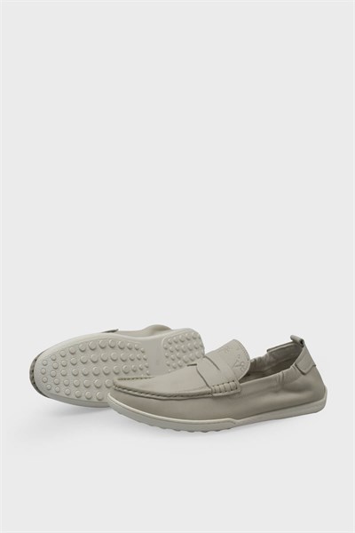 Pepita Erkek Loafer Deri Ayakkabı Ekru SRLR-M420