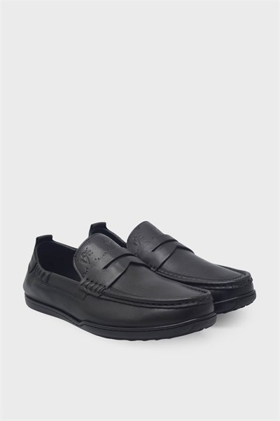 Pepita Erkek Loafer Deri Ayakkabı Siyah SRLR-M420