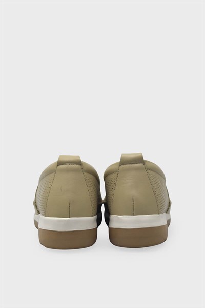 Pepita Kadın Comfort Deri Ayakkabı Bej SRLR-Z110