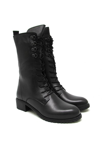 Pepita Kadın Deri Postal Bot Siyah SRLR8470