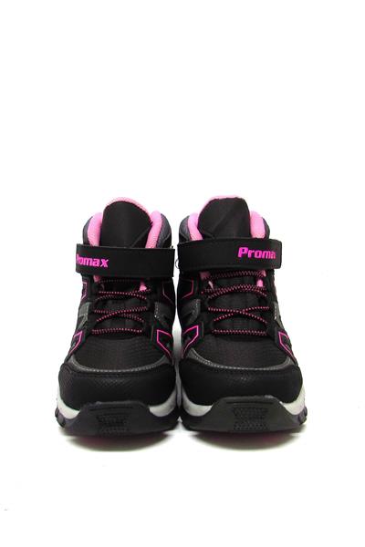 Promax Kız Çocuk Cırtlı Spor Bot Siyah Fuşya PRMX-1726
