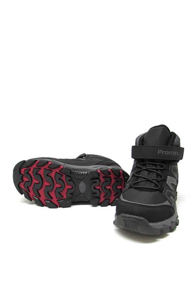 Promax Unisex Çocuk Cırtlı Spor Bot Siyah Gri PRMX-1726