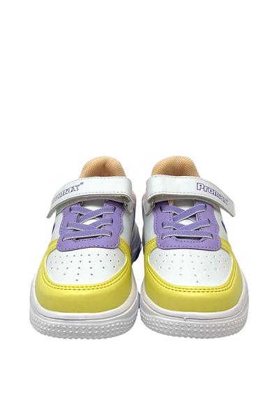 Promax Unisex Çocuk Cırtlıı Spor Ayakkabı Beyaz Sarı PRMX1766