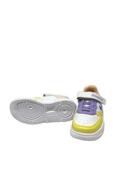 Promax Unisex Çocuk Cırtlıı Spor Ayakkabı Beyaz Sarı PRMX1766