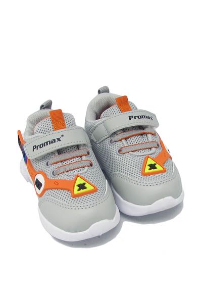 Promax Unisex Çocuk Işıklı Cırtlı Spor Ayakkabı Gri PRMX1772