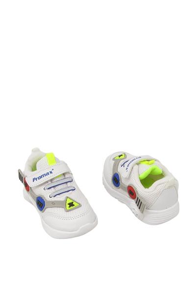 Promax Unisex Çocuk Işıklı Cırtlı Spor Ayakkabı Beyaz PRMX1772