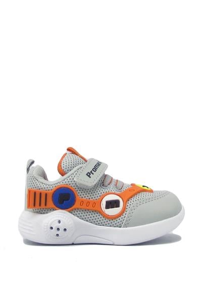 Promax Unisex Çocuk Işıklı Cırtlı Spor Ayakkabı Gri PRMX1772