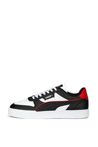 Puma Unisex Caven Dime Spor Ayakkabı Siyah Beyaz Kırmızı 384953