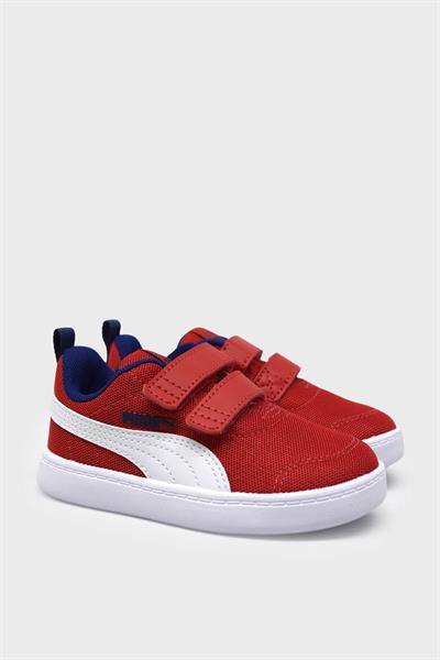 Puma Unisex Çocuk Courtflex v2 Mesh V Inf Kırmızı Beyaz 371759