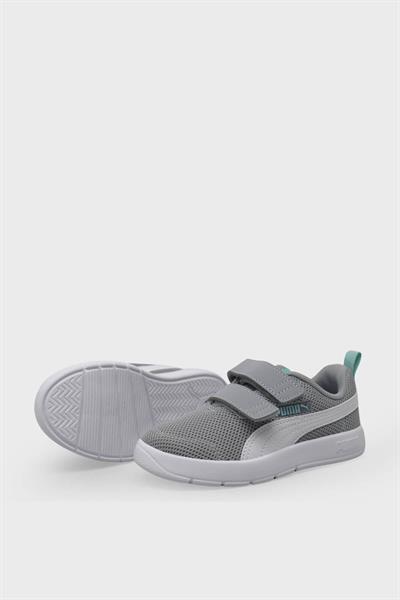 Puma Unisex Çocuk Courtflex V3 Mesh PS Gri Beyaz 398085