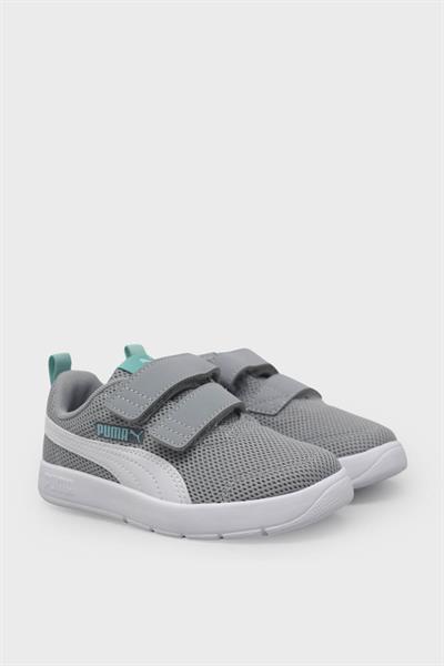 Puma Unisex Çocuk Courtflex V3 Mesh PS Gri Beyaz 398085