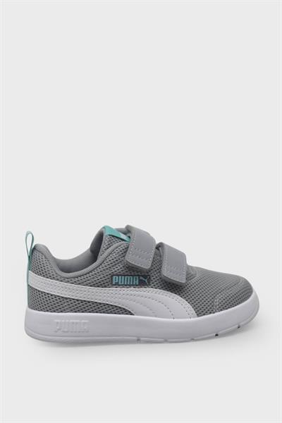 Puma Unisex Çocuk Courtflex V3 Mesh PS Gri Beyaz 398085