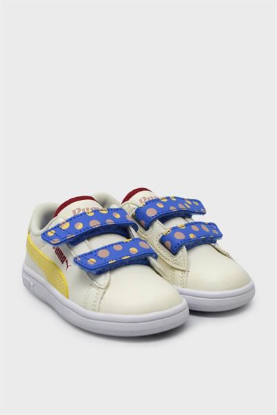 Puma Unisex Çocuk Smash 3.0 Summer Camp Beyaz Sarı Kırmızı 395605