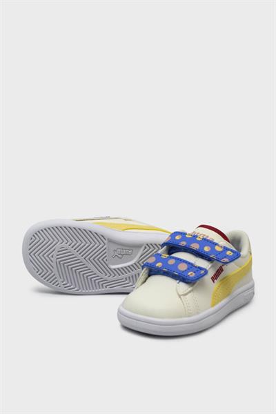 Puma Unisex Çocuk Smash 3.0 Summer Camp Beyaz Sarı Kırmızı 395605