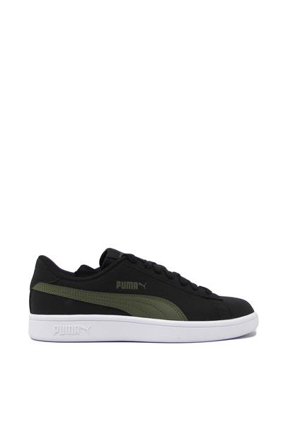 Puma Unisex Smash V2 Buck Spor Ayakkabı Siyah Yeşil 365160