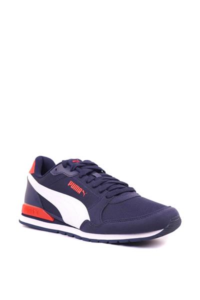 Puma Unisex ST Runner V3 Mesh Spor Ayakkabı Lacivert Kırmızı 384640