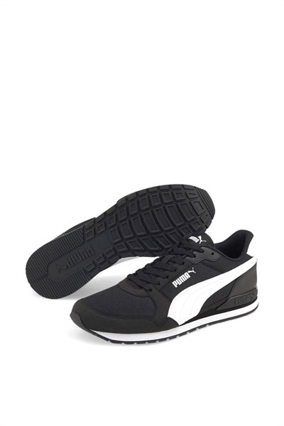 Puma Unisex ST Runner V3 Mesh Spor Ayakkabı Siyah Beyaz 384640