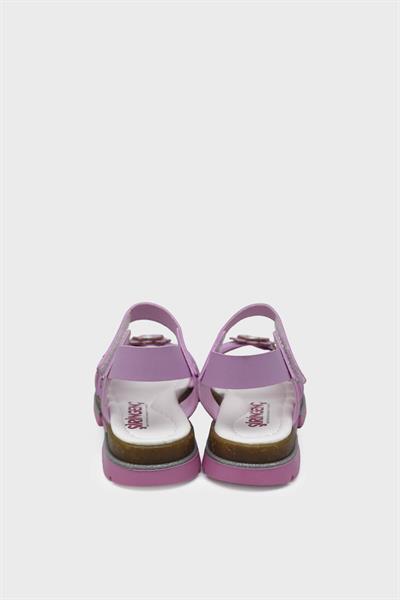 Şirin Kız Çocuk Çiçekli Günlük Sandalet Lila SRN3196