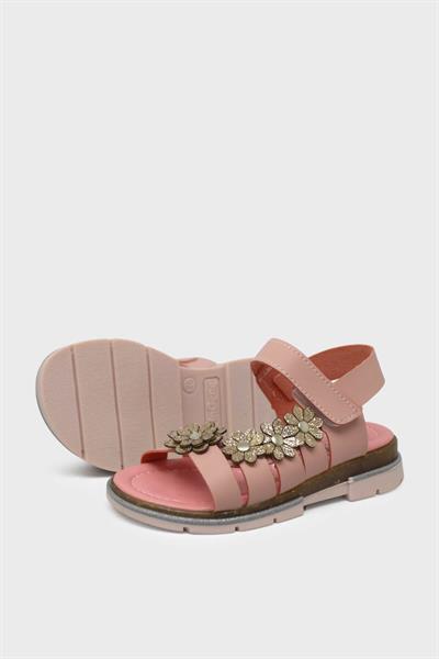 Şirin Kız Çocuk Çiçekli Günlük Sandalet Pudra SRN3196