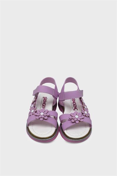 Şirin Kız Çocuk Çiçekli Günlük Sandalet Lila SRN3196