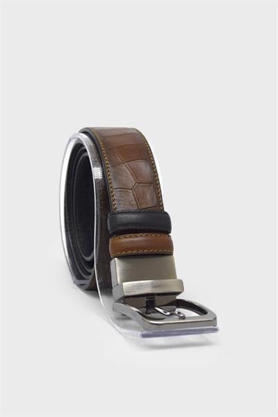 Sosela Erkek Deri Kemer Taba Baskılı SSL-K1