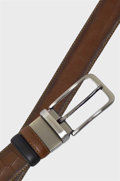 Sosela Erkek Deri Kemer Taba Baskılı SSL-K1