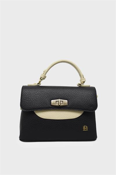 Sosela Kadın Omuz Çantası Siyah Bej SSL-7155