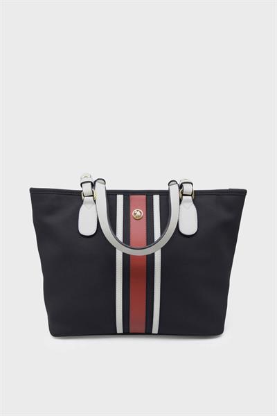 U.S. Polo Assn. Kadın Kol Çantası Lacivert Beyaz US23244